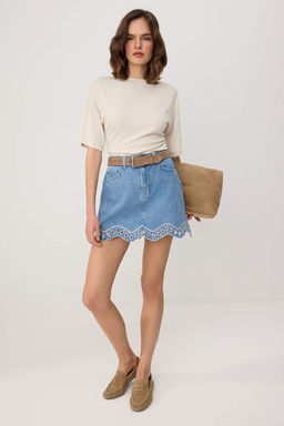 Mavi Brode Detayl? Mini Denim Etek TWOSS26ET00159