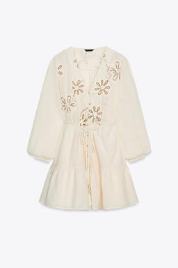 EMBROIDERED TEXTURED DRESS - Zara фото 7