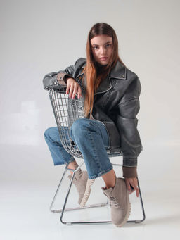 Ботинки 228.V.1541be. Каменный замша/Мех