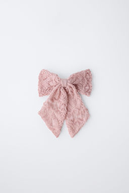 KNIT BOW HAIR CLIP WITH WOOL AND ALPACA