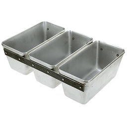 Форма для хлеба алюминиевая 500гр 3-х секционная, 32х21х10см, s6мм, литая (Россия)