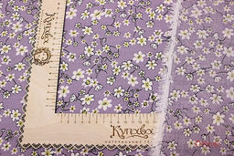 Штапель Белые цветочки на пшене цв.сиреневый туман, ш.1.42м, вискоза-100%, 90гр/м.кв - Купава фото 9