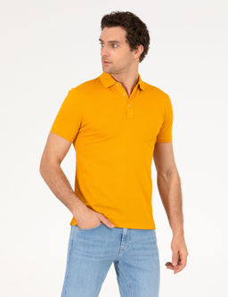 Koyu Sar_ Polo Yaka Slim Fit Basic Merserize T-shirt