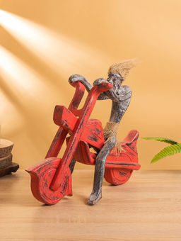 Сувенир «Абориген байкер», 35×15×30 см, дерево