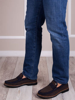 Слиперы мужские от производителя/ Лоферы/ Мокасины на все случие жизни 310-01-L1 Темно-синий2 - Piniolo фото 3