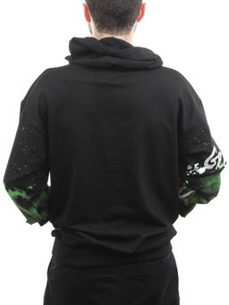 2626 BLACK/GREEN Толстовка мужская (75% хлопок, 20% полиэстер, 5% спандекс) - Fashion фото 6