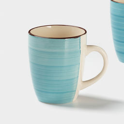 Набор посуды Доляна «Бриз», 6 предметов: кружка 360 мл, салатник 800 мл, тарелка d=19 см, керамика, голубой