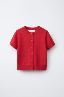 CHAQUETA PUNTO MANGA CORTA / Rojo