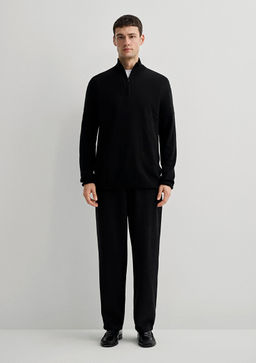 Yar? Fermuarl? Dik Yaka Siyah Kazak - Mavi фото 3