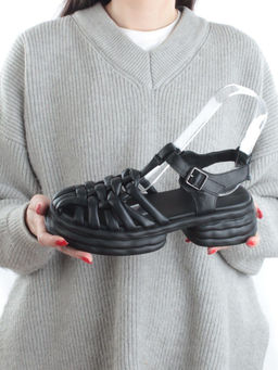 08-PEAG48-1 BLACK Босоножки женские (натуральная кожа) - Фабричный китай фото 2