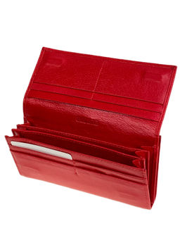 Женское портмоне из натуральной кожи, цвет красный - Greta фото 2