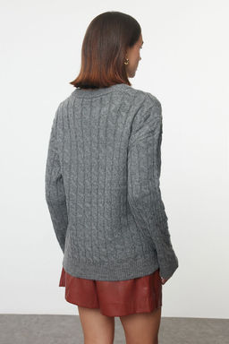 Antrasit More Sustainable Yumusak Dokulu Basic Triko Kazak TWOAW25KZ00334 - Trendyolmilla фото 5