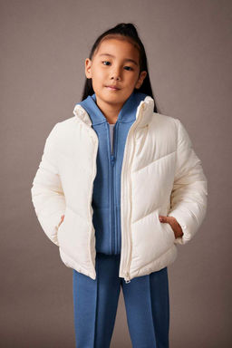 Водоотталкивающий пуховик с воротником-стойкой и полярной подкладкой для девочек - Defacto фото 3