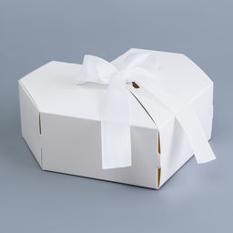 Цена за 5 шт. Подарочная коробка - сердце, самосборная, белая, с лентой, 17?17?6 см