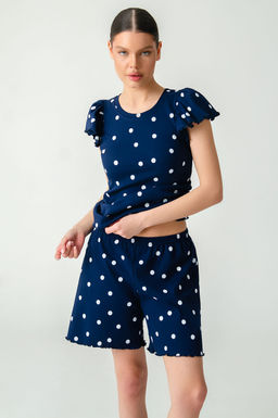 Арт.9176/1 Пижама с шортами 42-48 (4 шт) Цвет:синий, белый
