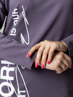 Платье женское П-163 (футер с лайкрой) Серо-лиловая