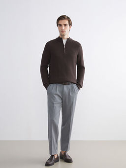 Dik Yaka Uzun Kollu Erkek Triko Kazak