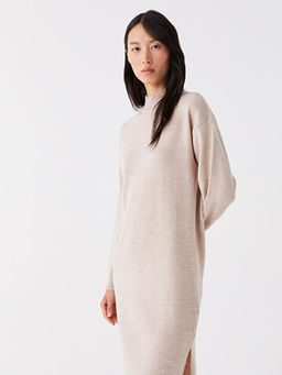 Yar?m Bal?k?? Yaka Kad?n Triko Elbise