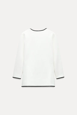 CONTRAST TRIM DOUBLE-BREASTED BLAZER - Zara фото 3