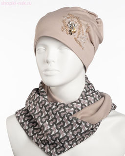 0101/19к СП Комплект женский флис (колпак+снуд) (56-58)