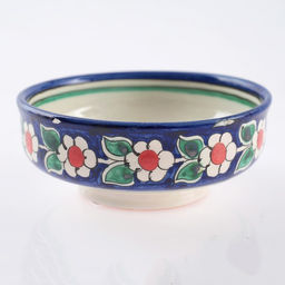 Сахарница узбекская Риштанская Керамика «Цветы», 250 мл, синяя