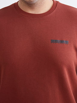 Bisiklet Yaka Bask?l? Erkek Sweatshirt