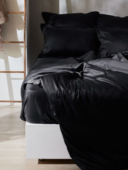 Простыня на резинке 1.5-спальная SL Home Tencel, 140200+30 см, чёрная, тенсель - Sima-land home фото 4