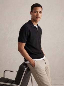 Polo Yaka K?sa Kollu Erkek Triko Kazak