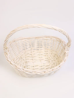 Корзина плетёная для хранения, ива, овальная, белая, набор 4 шт.