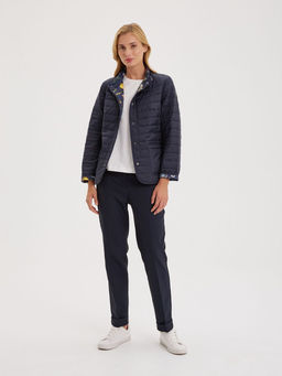 Куртка женская двухсторонняя LS-303219-DN, 
темно-синий/принт лимоны