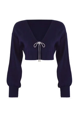 TRENDYOLMILLA Ekru Super Crop Basic Fiyonklu Triko H?rka TWOAW24HI00315 фото 6