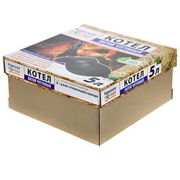 Котел чугунный 5л, д31см h14см, литой, алюминиевая крышка-сковорода, с дужкой (Россия) - Домашняя мода фото 3