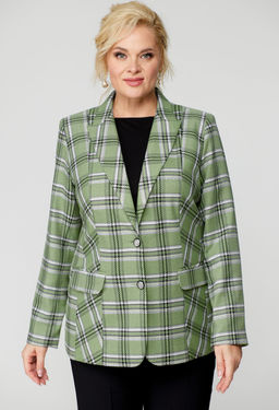Жакет БелЭльСтиль 203 зеленая клетка