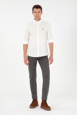 Мужская рубашка светло-хаки с длинным рукавом - U.s. polo assn фото 4