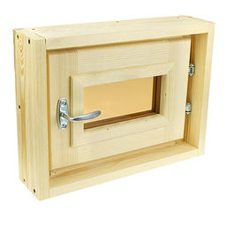 Оконный блок деревянный 30х40х10см, тонированное двойное стекло, сосна (Россия)