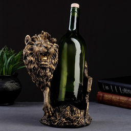 Подставка для бутылки «Лев», под бронзу, 14×19×24 см