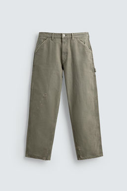 WASHED EFFECT CARPENTER TROUSERS - Zara фото 7