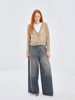 V Yaka Oversize Kad?n Triko H?rka