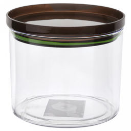 "Феличита" Банка для сыпучих продуктов пластмассовая 0,6л, д10,8см, h9,5см, прозрачный, прижимная крышка с силиконовым уплотнителем (Китай)