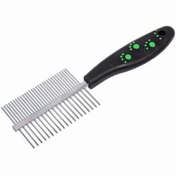 Цена за 4 шт. Расческа двухсторонняя для кошек и собак "Алиса", цвет чёрный, 18см (блистер)