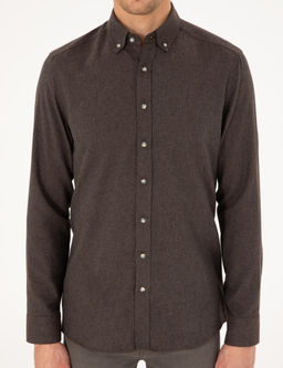Kahverengi Slim Fit Uzun Kollu G_mlek