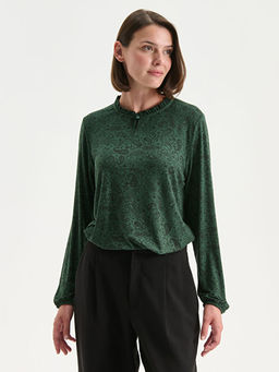 Bisiklet Yaka Desenli Bluz