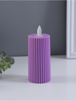 Светодиодная свеча, ночник LED RISALUX «Уют», 3×AG13, сиреневый, 5×5×11 см