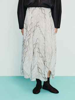 Юбка миди со змеиным принтом / Zarina фото 8