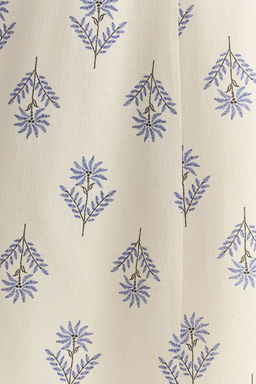 TRENDYOLMILLA Mavi Cicek Desenli A-Line Midi Boy Dokuma Keten Kar?s?ml? Etek TWOSS24ET00105 фото 11