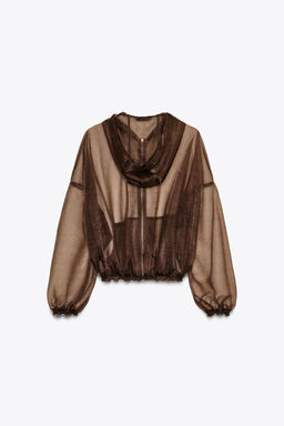 HOODED ORGANZA JACKET