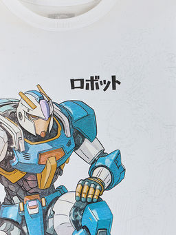 Футболка для мальчиков белая с принтом прямого кроя - Mark formelle фото 6