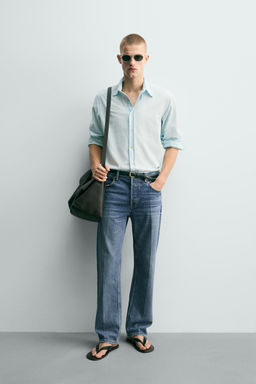 CAMISA DENIM LIGERO ALGOD?N / Azul claro