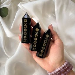 Кристалл из Обсидиана "Семь чакр"