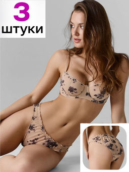 Трусы слипы женские из сетки в наборе, 3 шт